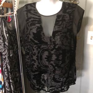 Simply Vera Vera Wang black velvet sheer blouse